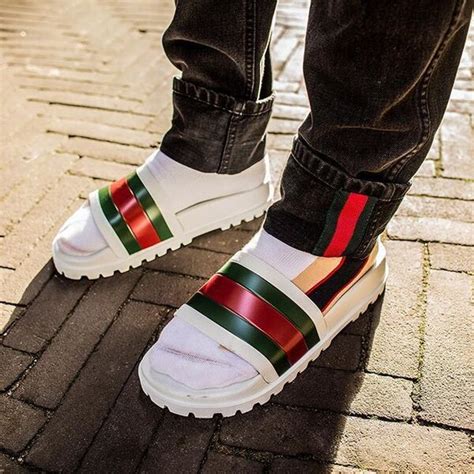 gucci slides outfit men's|Gucci slides holes.